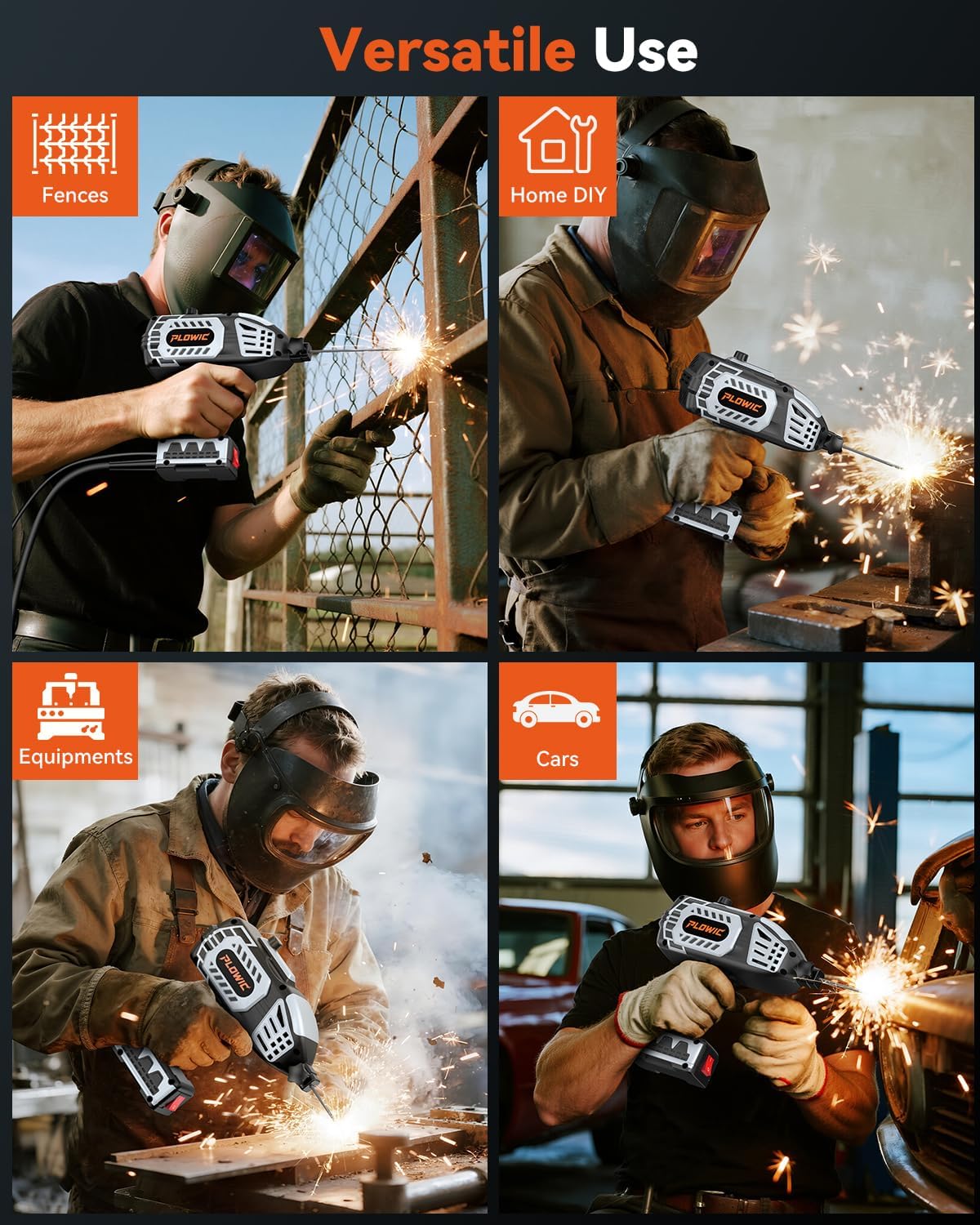 PLOWIC Mini 120 | Portable 110V ARC Welder Kit with Auto-Darkening Goggles