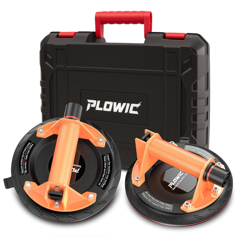 POLWIC ProGrip 8 | 440 lbs Heavy Duty Glass Suction Cups (2-Pack) for Large Tile & Granite Lifting