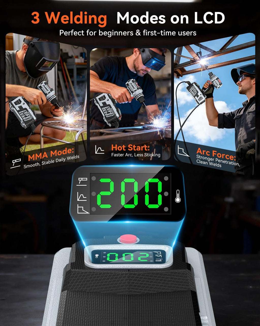PLOWIC ARC 200 Pro | Next-Gen 200A Portable IGBT Welder with 3 Modes