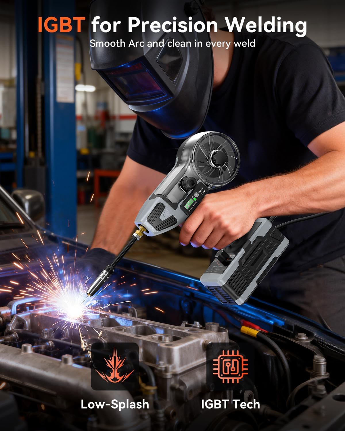 PLOWIC Pro 250 | 2-in-1 250A Portable MIG/Stick Welder with LCD Display